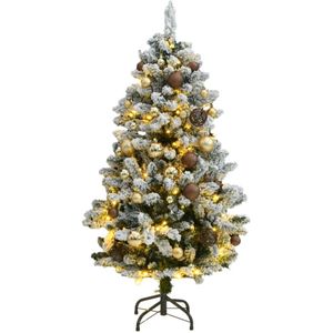 vidaXL Kunstkerstboom met scharnieren 150 LED en kerstballen 120 cm