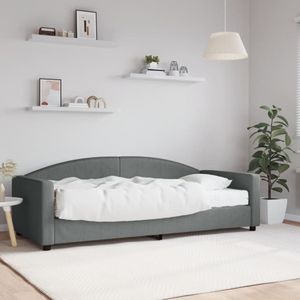vidaXL Slaapbank met matras 90x200 cm stof donkergrijs