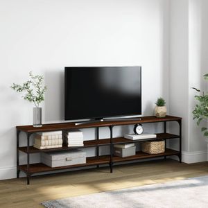vidaXL-Tv-meubel-180x30x50-cm-bewerkt-hout-metaal-bruin-eikenkleur