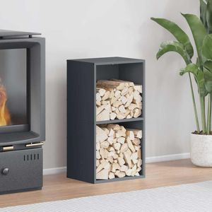 vidaXL Brandhoutrek 40x30x75 cm koudgewalst staal antracietkleurig