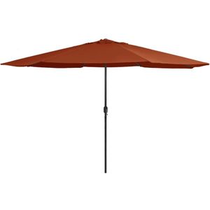 vidaXL Parasol met metalen paal 400 cm terracottakleurig