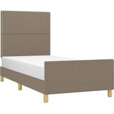 vidaXL Bedframe met hoofdbord stof taupe 80x200 cm