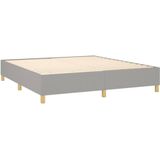 vidaXL Boxspring met matras stof lichtgrijs 180x200 cm