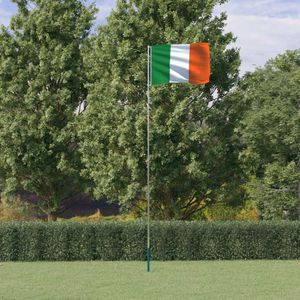 vidaXL Vlag met vlaggenmast Ierland 5,55 m aluminium