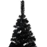 vidaXL Kunstkerstboom met verlichting en kerstballen 240 cm PVC zwart