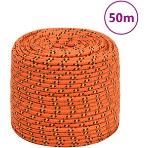 vidaXL Boottouw 8 mm 50 m polypropyleen oranje