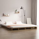 VidaXL Palletbed Grenenhout Honingbruin 120x190 cm - 4FT Small Double