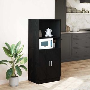 vidaXL - Keukenkast - Zwart - Bewerkte Hout - 57x41,5x131,5 cm