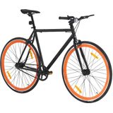 vidaXL Fiets met vaste versnelling 700 c 59 cm zwart en oranje