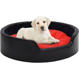 vidaXL Hondenmand 99x89x21 cm pluche en kunstleer zwart en rood