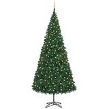 vidaXL Kunstkerstboom met verlichting en kerstballen 500 cm groen
