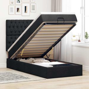 vidaXL Ottoman bed met matras 90x190cm stof zwart