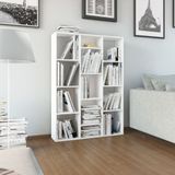 vidaXL-Kamerscherm/boekenkast-100x24x140-cm-bewerkt-hout-hoogglans-wit