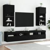 vidaXL Tv-meubel met LED-verlichting 40,5x30x90 cm zwart