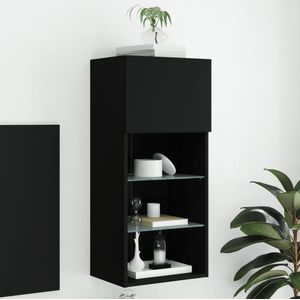 vidaXL Tv-meubel met LED-verlichting 40,5x30x90 cm zwart
