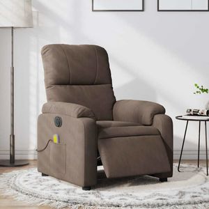 vidaXL Massagestoel elektrisch verstelbaar microvezelstof bruin