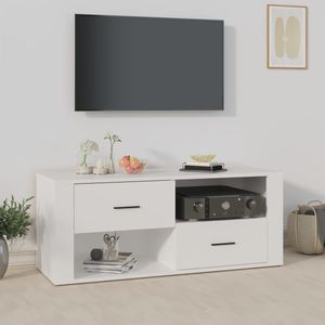 VidaXL TV-meubel 100x35x40 cm - Bewerkt Hout - Wit