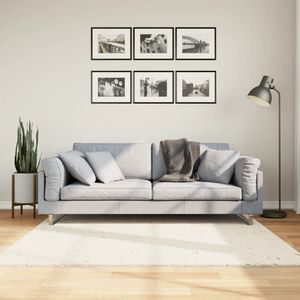 vidaXL-Vloerkleed-shaggy-hoogpolig-modern-160x160-cm-crèmekleurig