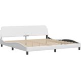 vidaXL Bed met matras kunstleer wit 200x200 cm