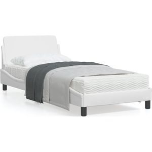 vidaXL Bedframe met hoofdbord kunstleer wit 80x200 cm