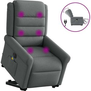 vidaXL Sta-op-massagestoel elektrisch verstelbaar stof donkergrijs