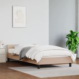 VidaXL Bedframe met Hoofdbord Kunstleer Cappuccino 100x200 cm