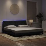 vidaXL Bedframe met LED-verlichting fluweel zwart 200x200 cm