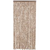 vidaXL Vliegengordijn 100x200 cm chenille beige en donkerbruin