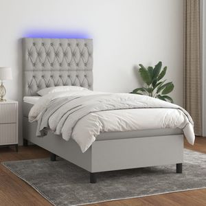 vidaXL-Boxspring-met-matras-en-LED-stof-lichtgrijs-100x200-cm