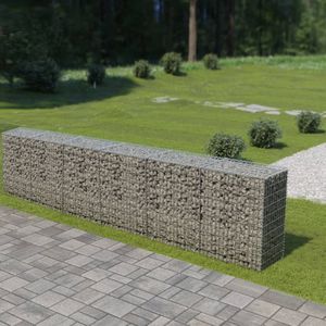 vidaXL Schanskorfmuur met deksels 300x50x100 cm gegalvaniseerd staal