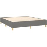 VidaXL Boxspring met Matras Stof Donkergrijs 160x200 cm