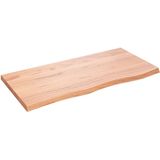 vidaXL Tafelblad 100x50x(2-4)cm behandeld massief eikenhout lichtbruin