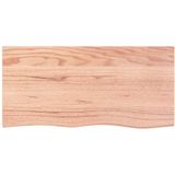 vidaXL Tafelblad 100x50x(2-4)cm behandeld massief eikenhout lichtbruin