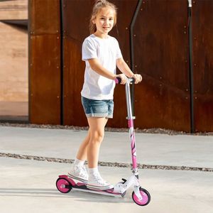 XQ Max Opvouwbare Kinder Step - Voetrem - Roze/Wit - Aluminium - Lichtgewicht