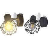 VidaXL Wandlampen 2 St met LED Industriële Stijl Zwart