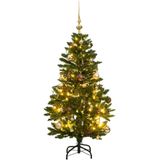 vidaXL Kunstkerstboom met scharnieren 150 LED's en kerstballen 150 cm