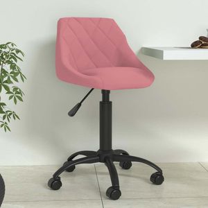 vidaXL Eetkamerstoel fluweel roze