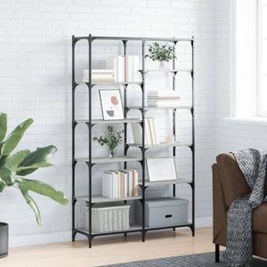 VidaXL Boekenrek 100x32x170 cm - Bewerkt Hout & IJzer - Grijs Sonoma