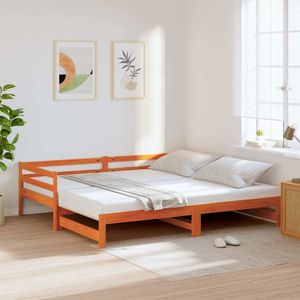 vidaXL Slaapbank onderschuifbed zonder matras 90x190 cm hout wasbruin