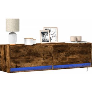 vidaXL - Tv-wandmeubel - met - LED-verlichtingx31x38 - cm - gerookt - eiken