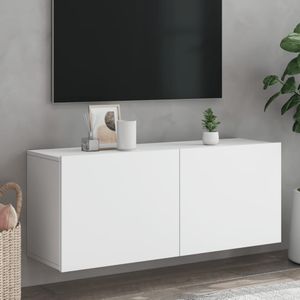 vidaXL Tv-meubel wandgemonteerd 100x30x41 cm wit