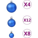 vidaXL 100-delige Kerstballenset blauw