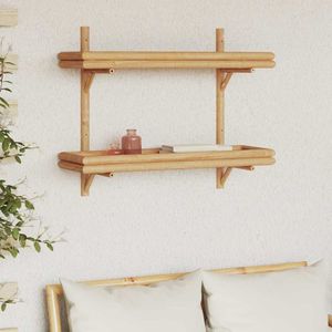 vidaXL Wandplank met plank Wandgemonteerd Bruin 75 x 26 x 60 cm Bamboe
