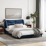 vidaXL Bedframe met hoofdbord stof blauw 140x190 cm