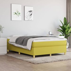 vidaXL Bedframe zonder matras 140x190 cm stof groen