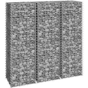 VidaXL Schanskorf Plantenbakken 3 st. Verhoogd 30x30x100 cm - IJzer