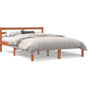 vidaXL Bed met matras massief grenenhout wasbruin 140x190 cm