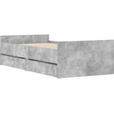 vidaXL Bedframe met lades betongrijs 75x190 cm Small Single