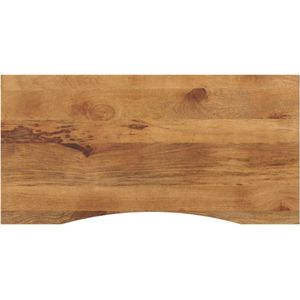 vidaXL Bureaublad met ronding 110x60x2,5 cm massief ruw mangohout