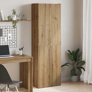 vidaXL - Hoge - kastx32x190 - cm - bewerkt - hout - artisanaal - eikenkleur